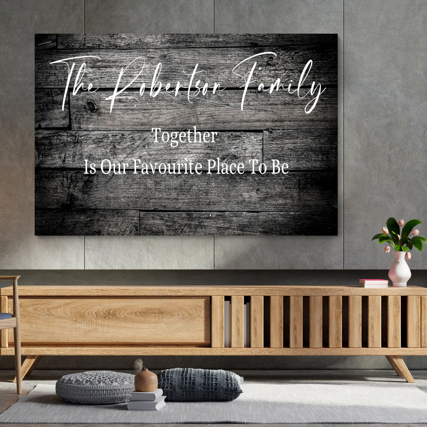 The Robertson Family Name Wall Art Canvas