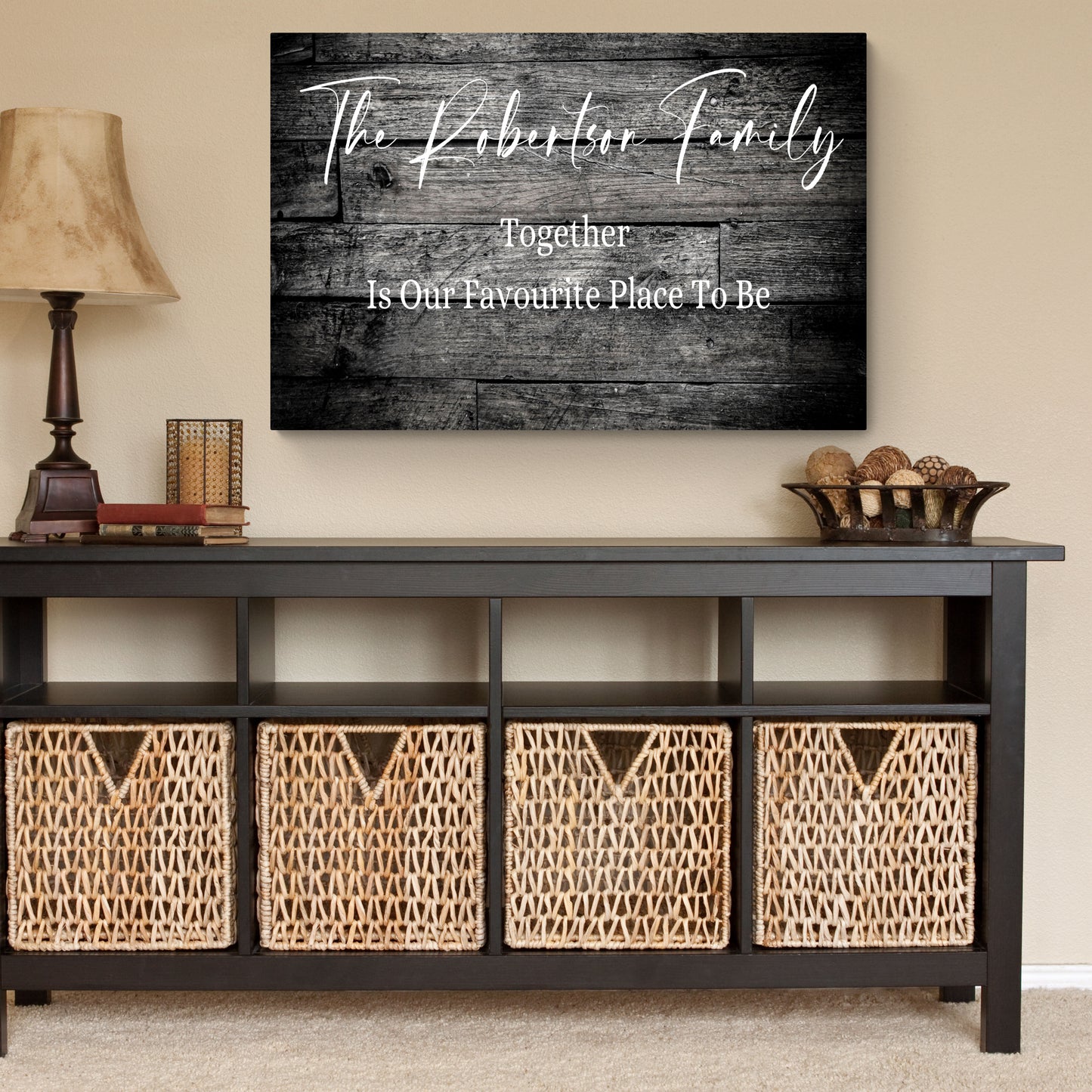 The Robertson Family Name Wall Art Canvas