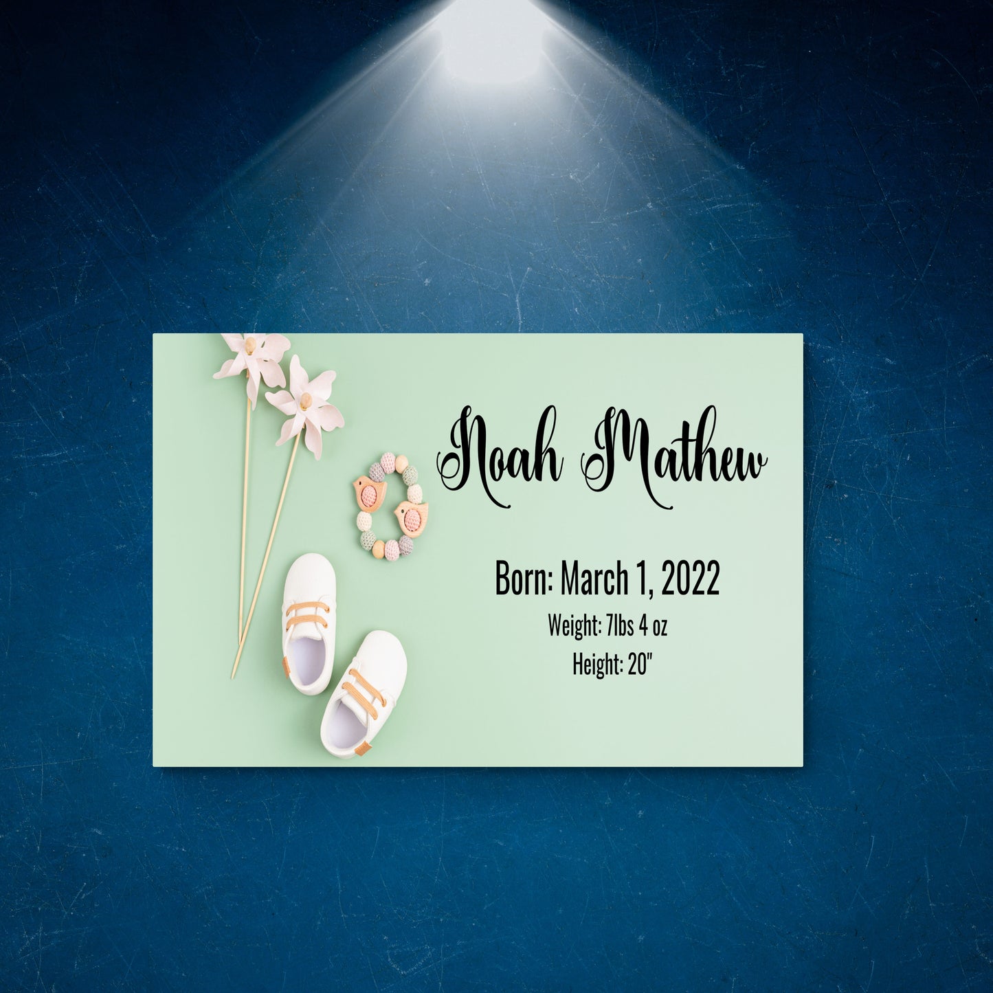 Noah Birth Record Personalized Wall Art Canvas