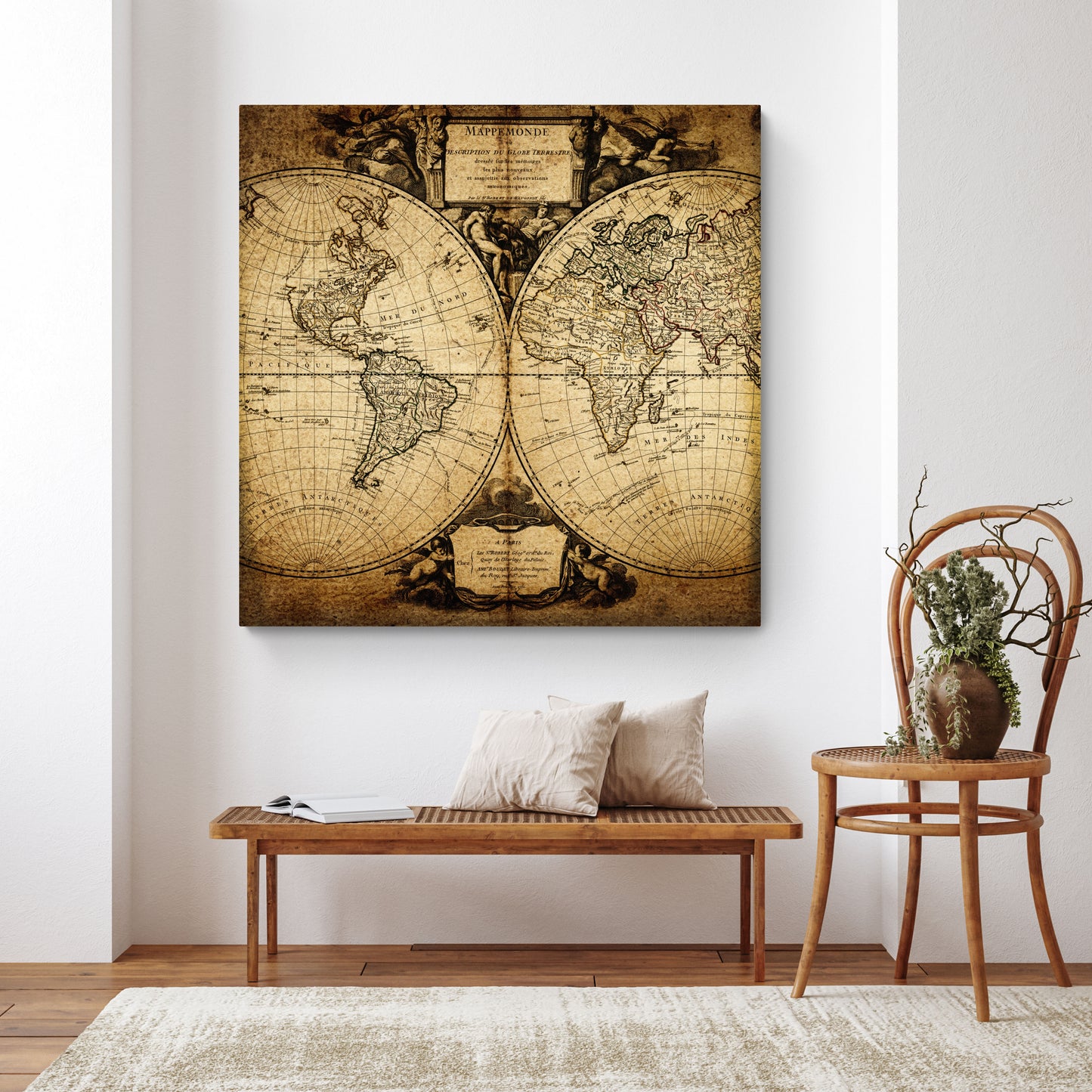 Old world map Canvas Wall Art
