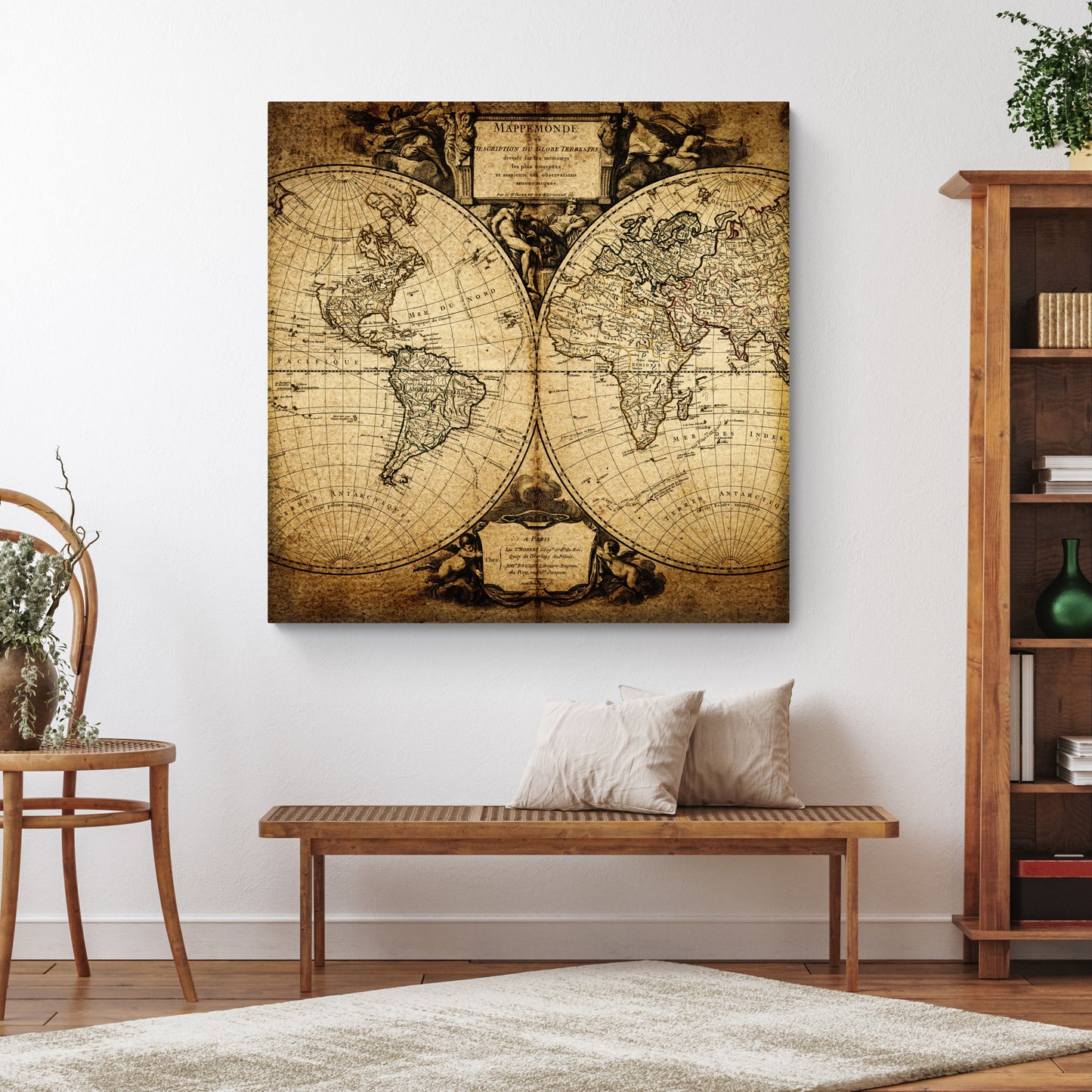 Old world map Canvas Wall Art
