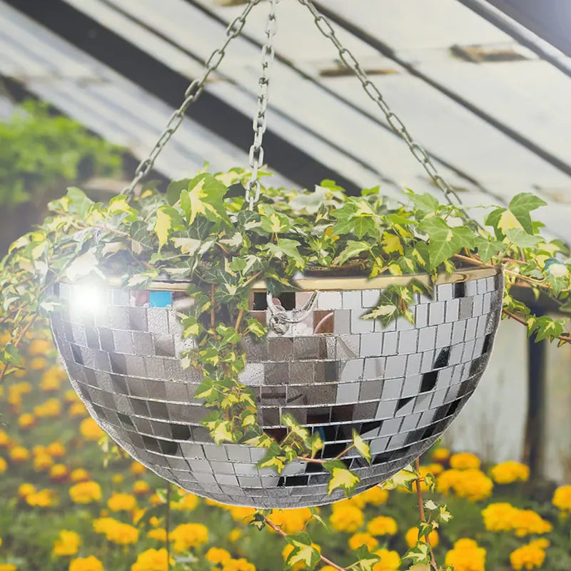 Disco Ball Hanging Flower Vase Decor