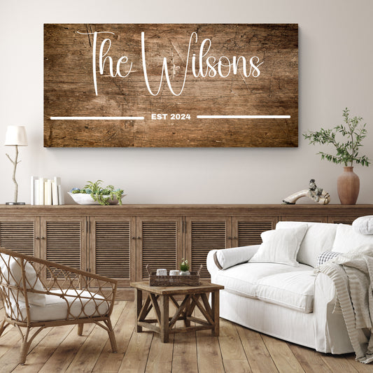 Wilson Family Name Personalized Wall Art Canvas