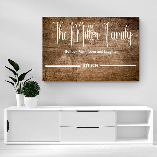 The Miller Family Name Wall Art Canvas