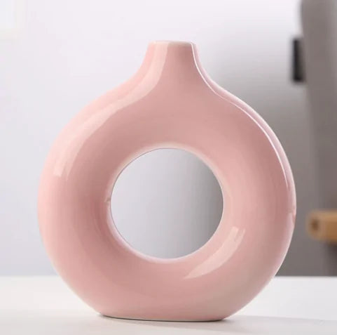 Ceramic Donut Vase Modern Home Decor