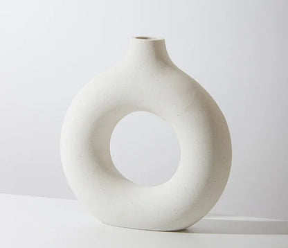 Ceramic Donut Vase Modern Home Decor