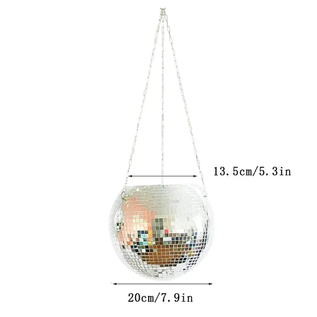 Disco Ball Hanging Flower Vase Decor