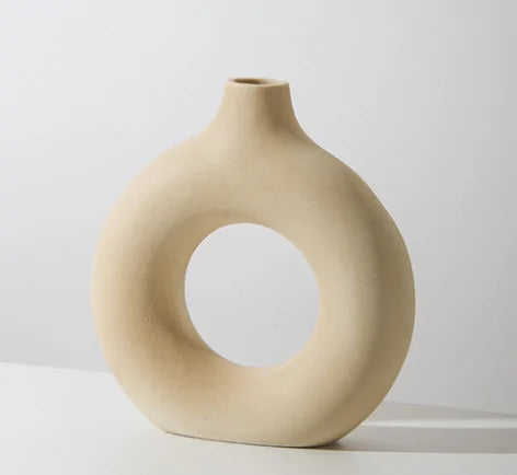 Ceramic donut vase modern home decor