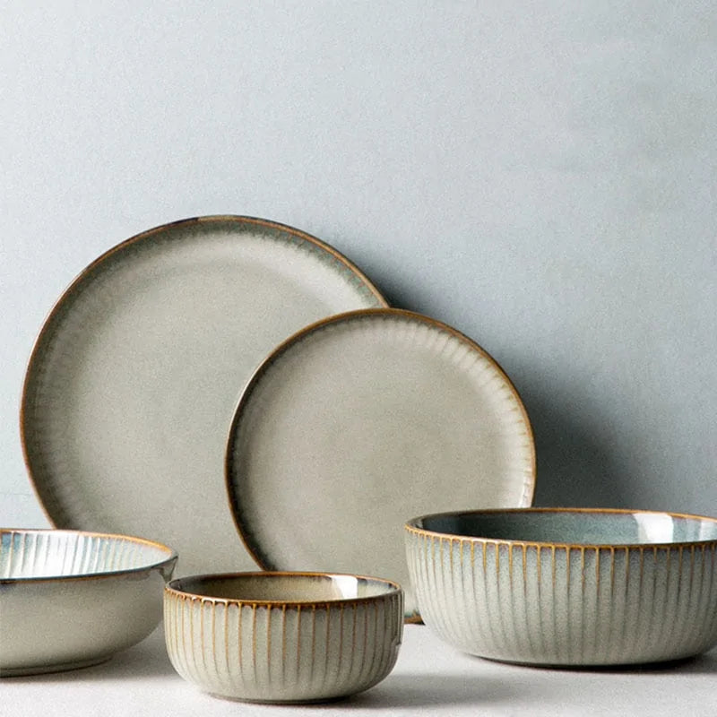 Japanese style ceramic plates for table decor