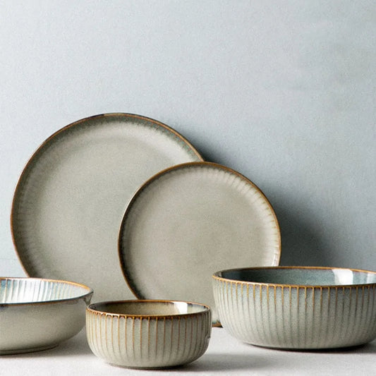 Japanese style ceramic plates for table decor