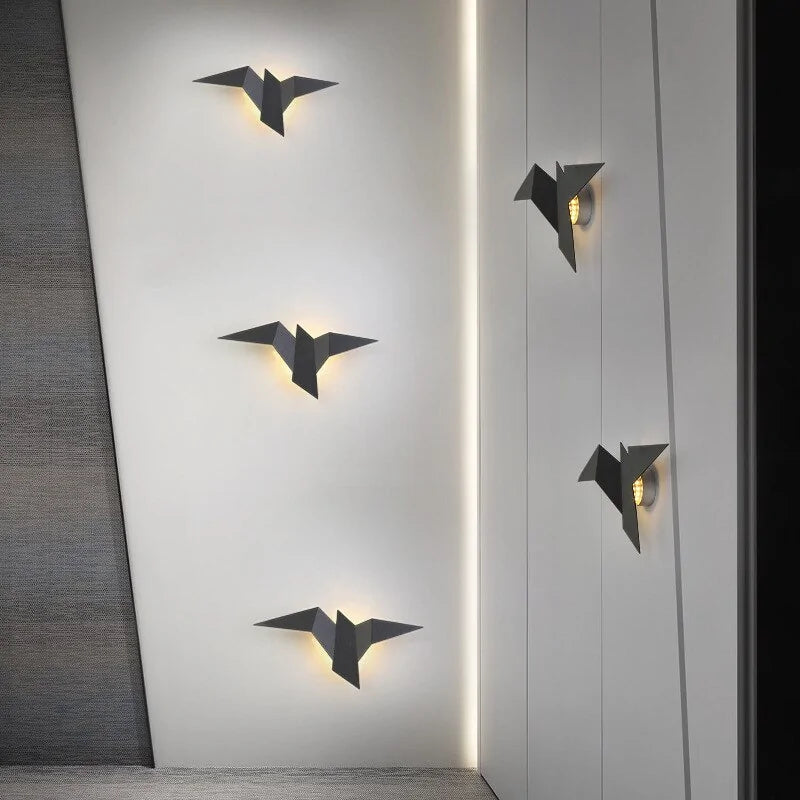 Nordic Iron Bird Wall Lamp Home Decor
