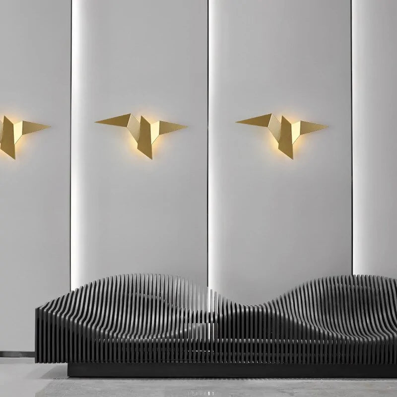 Nordic Iron Bird Wall Lamp Home Decor