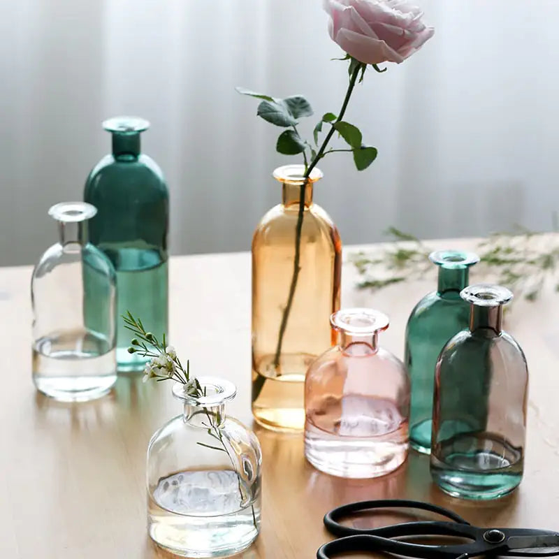 Nordic glass flower vase home decor