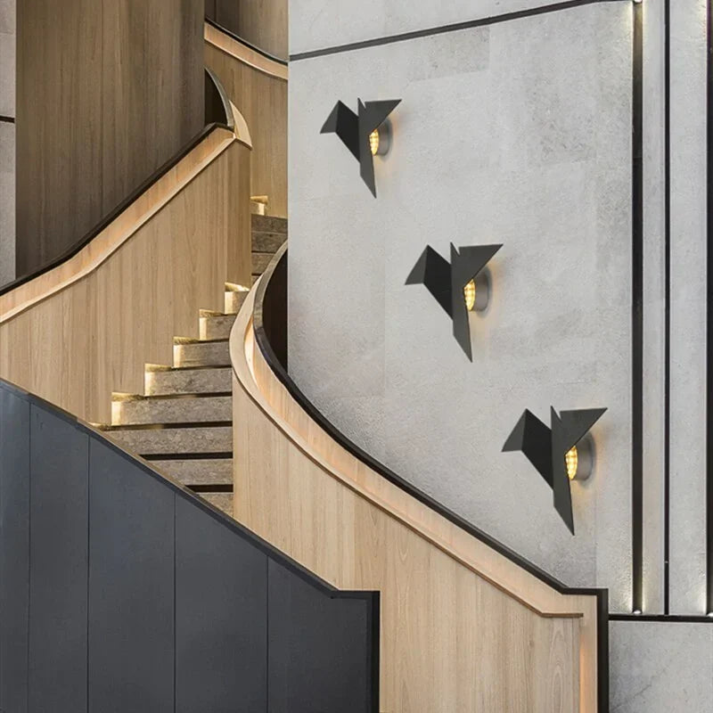Nordic Iron Bird Wall Lamp Home Decor